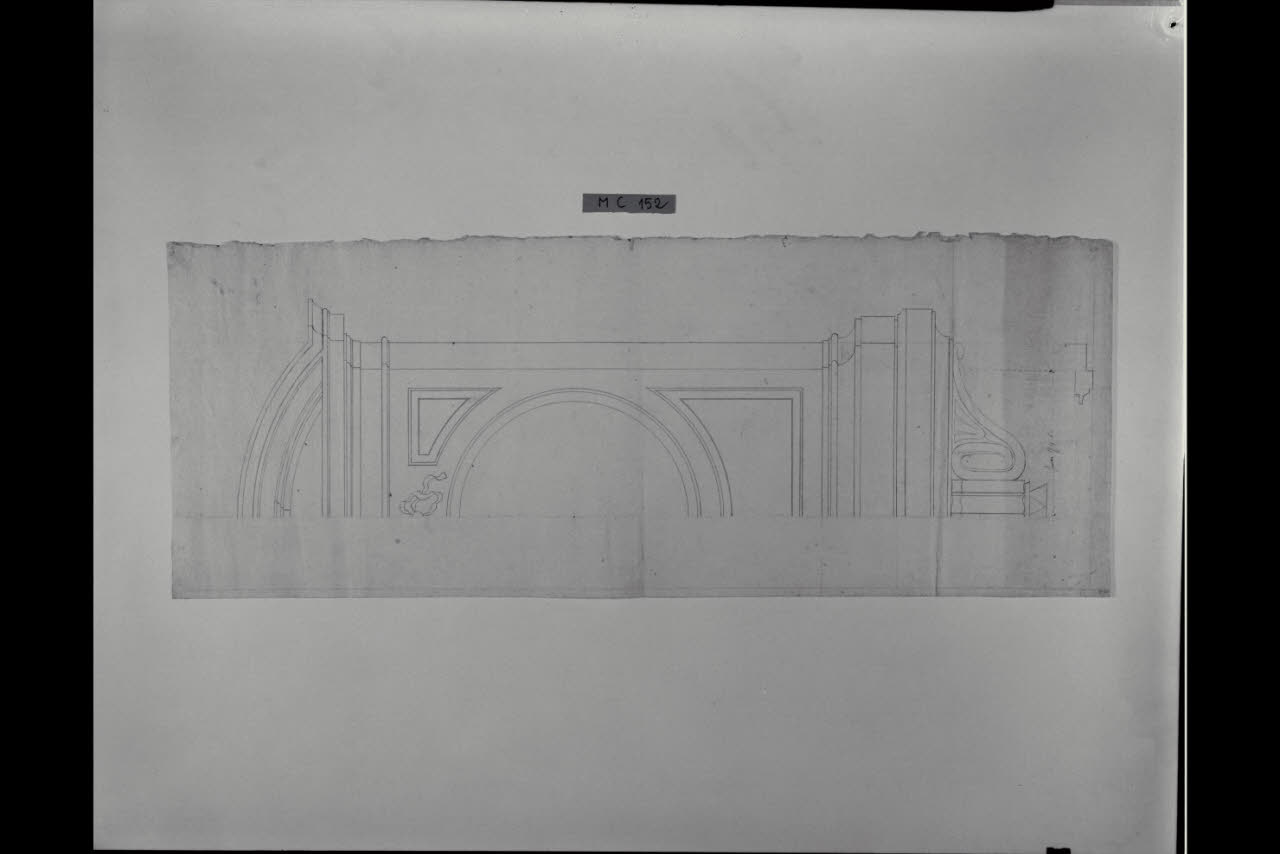 Progetto per la cassa di un orologio (disegno) di Maggiolini (bottega) (secc. XVIII/ XIX)