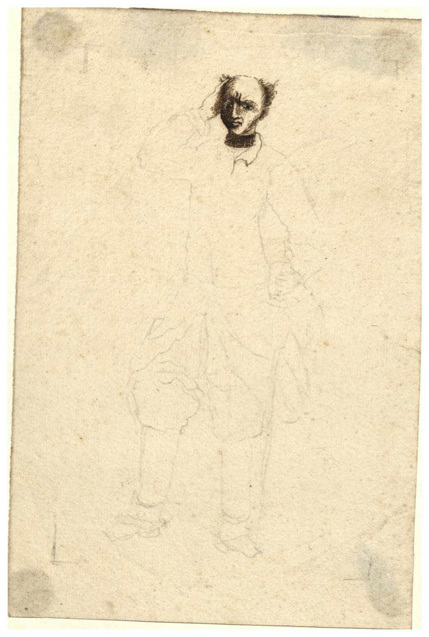 Abbozzo di figura maschile (disegno) di Maggiolini (bottega) (secc. XVIII/ XIX)