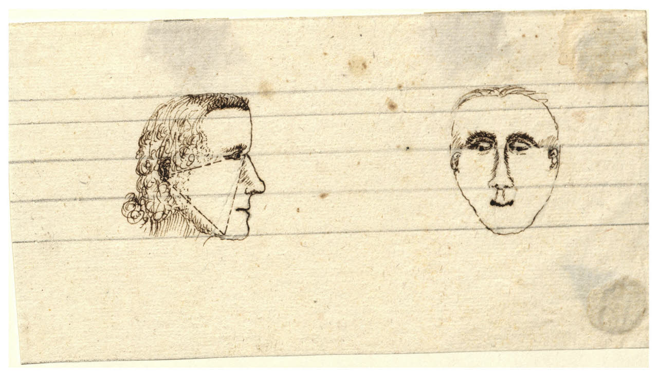 Abbozzi di testa maschile (disegno) di Maggiolini (bottega) (secc. XVIII/ XIX)