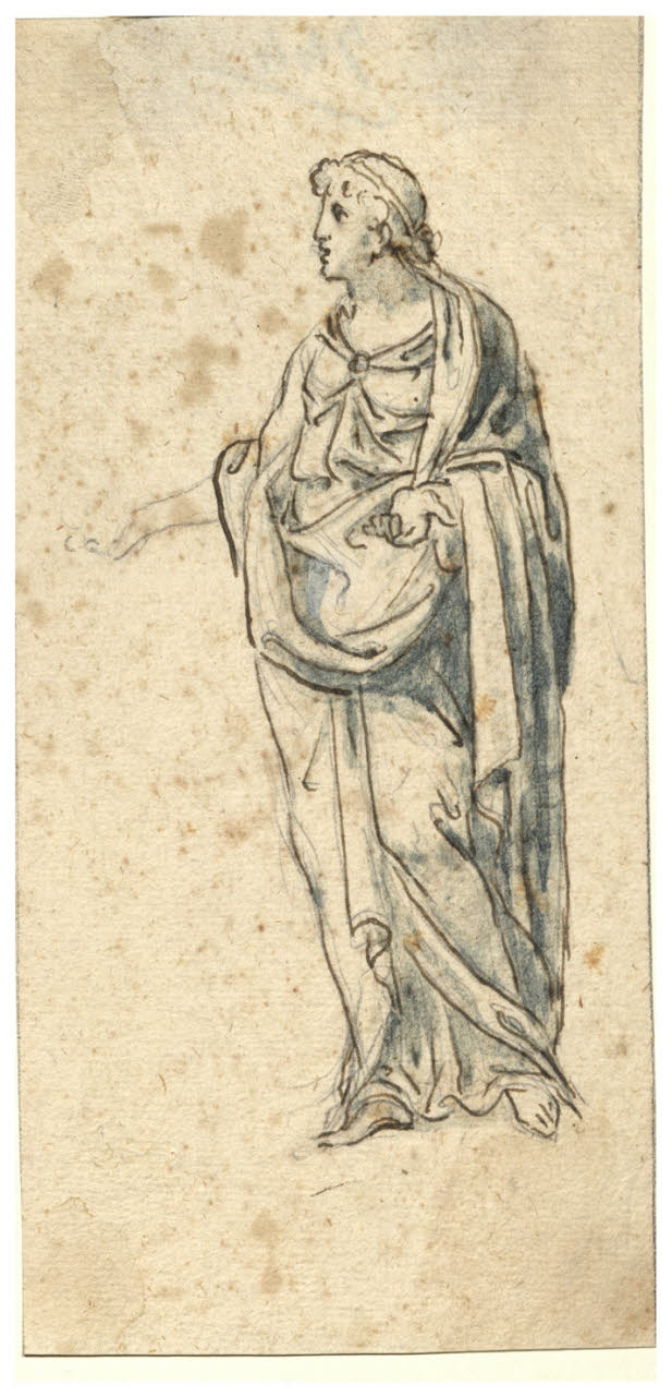 Figura drappeggiata (disegno) di Maggiolini (bottega) (secc. XVIII/ XIX)