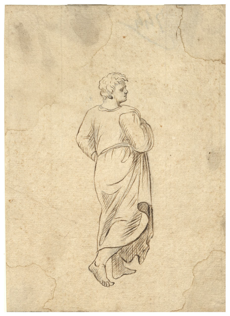 Figura maschile di schiena (disegno) di Maggiolini (bottega) (secc. XVIII/ XIX)