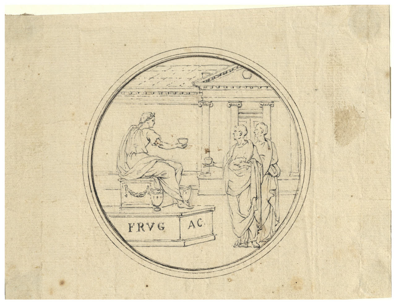 Domiziano con due personaggi (disegno) di Maggiolini (bottega) (sec. XVIII)