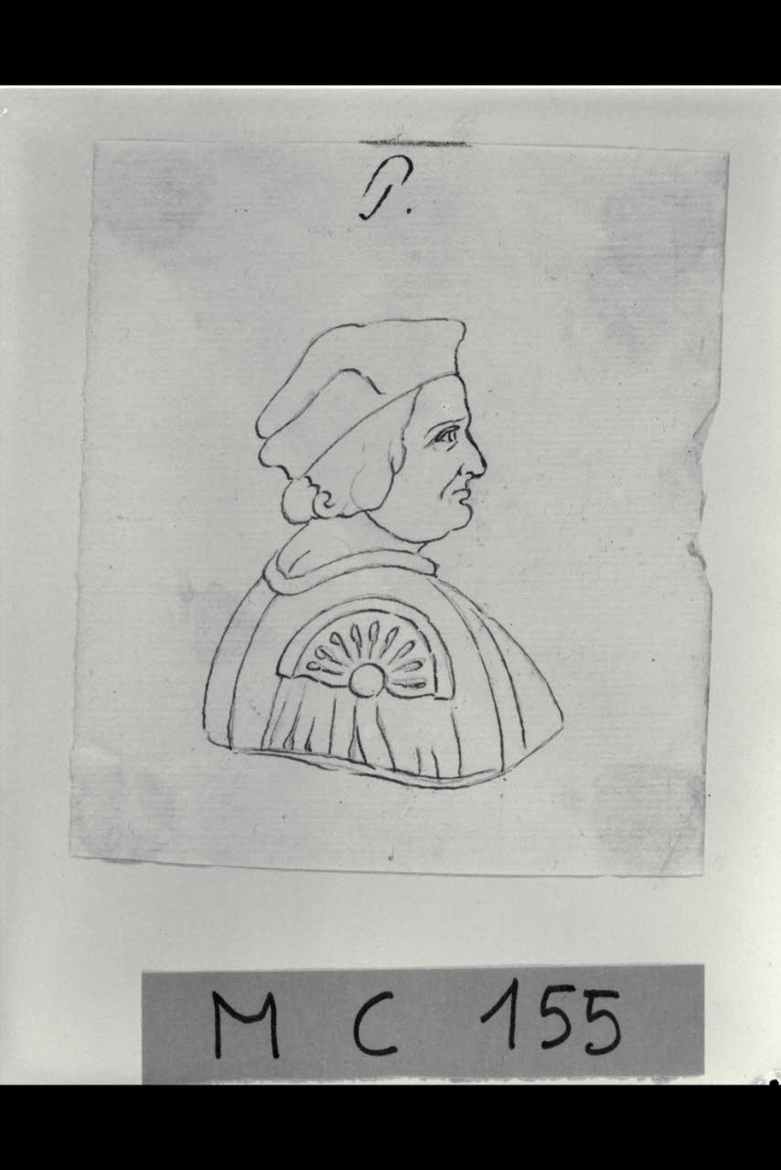 Ritratto maschile a mezzo busto di profilo a destra (disegno) di Maggiolini (bottega) (secc. XVIII/ XIX)