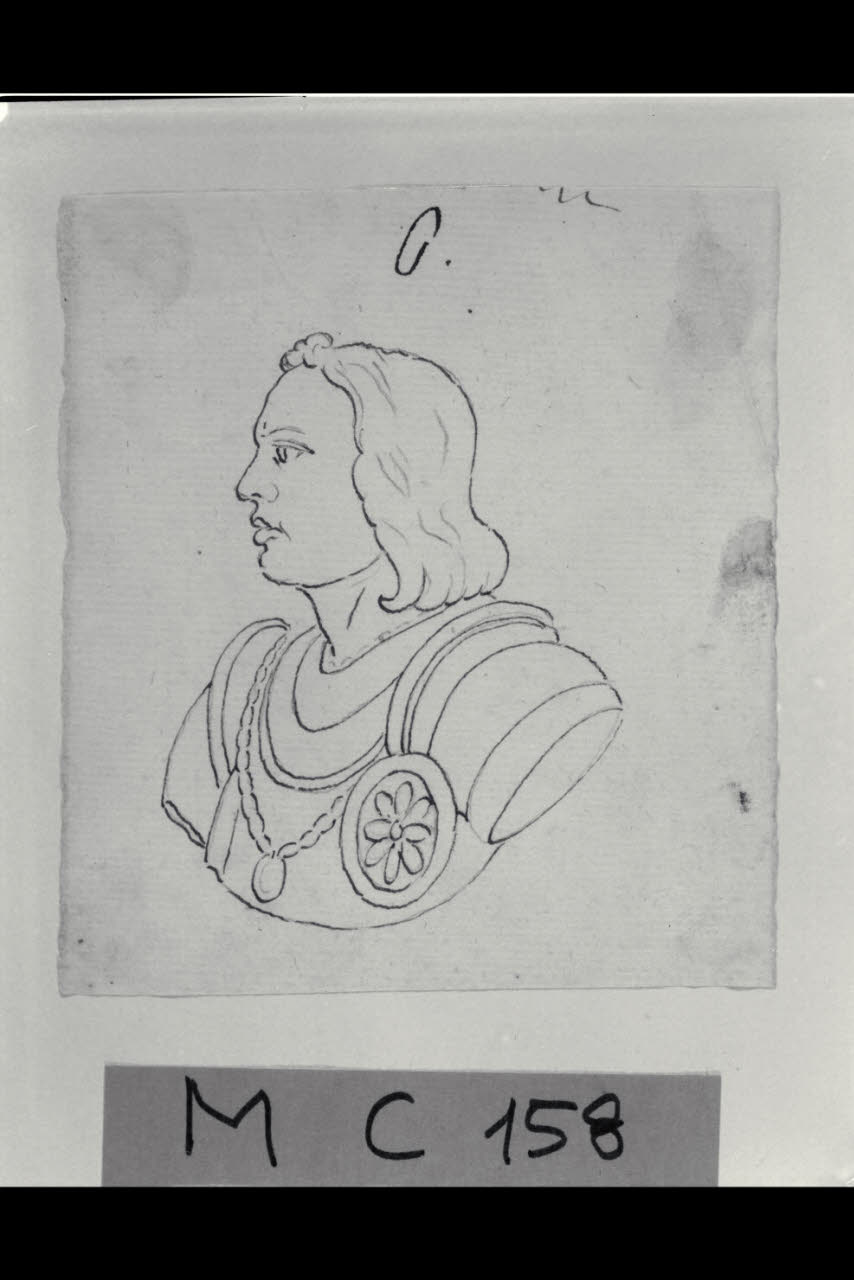 Ritratto maschile a mezzo busto (disegno) di Maggiolini (bottega) (secc. XVIII/ XIX)