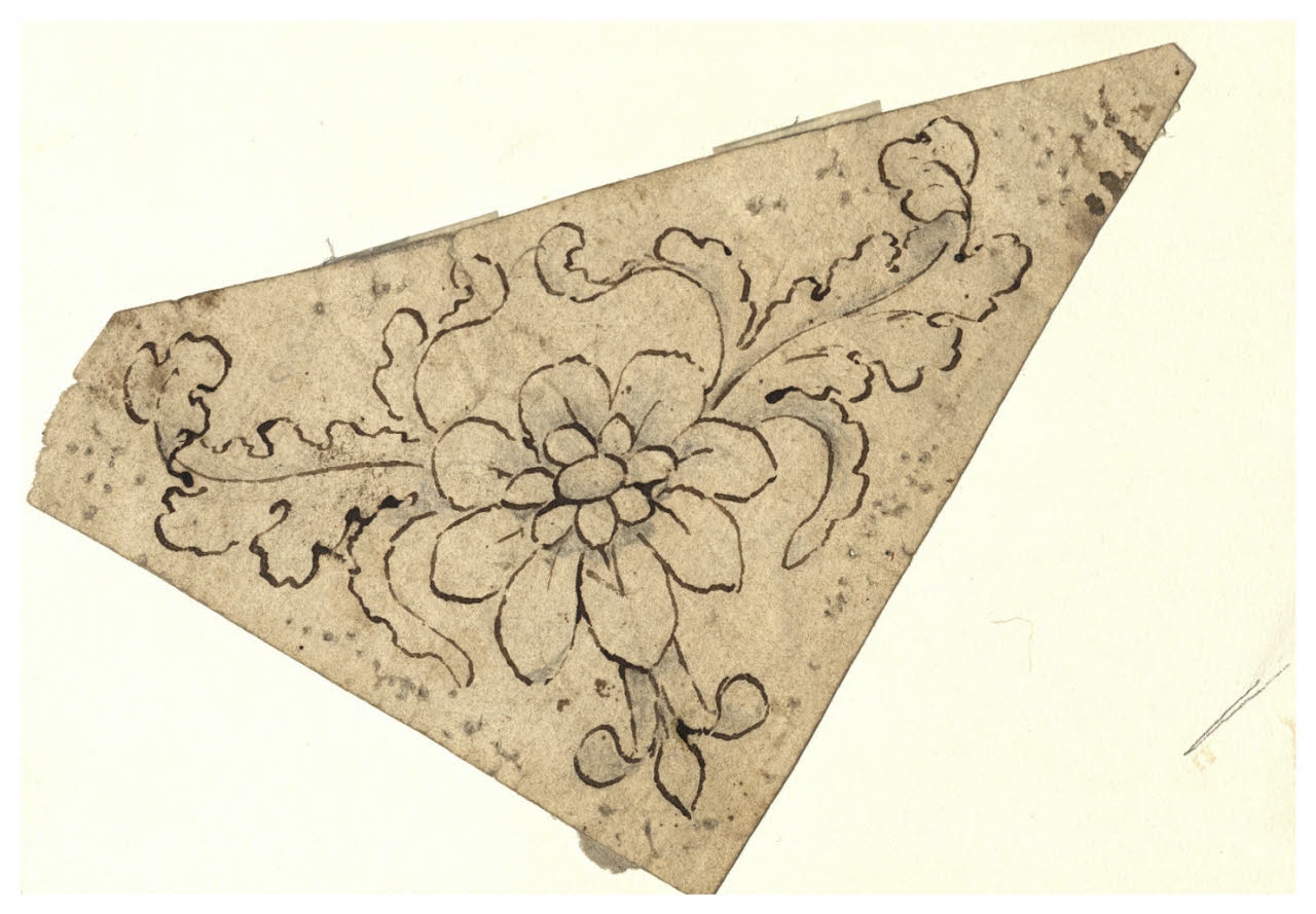 Studio di un ramo con fiore e foglie (disegno) di Maggiolini (bottega) (secc. XVIII/ XIX)