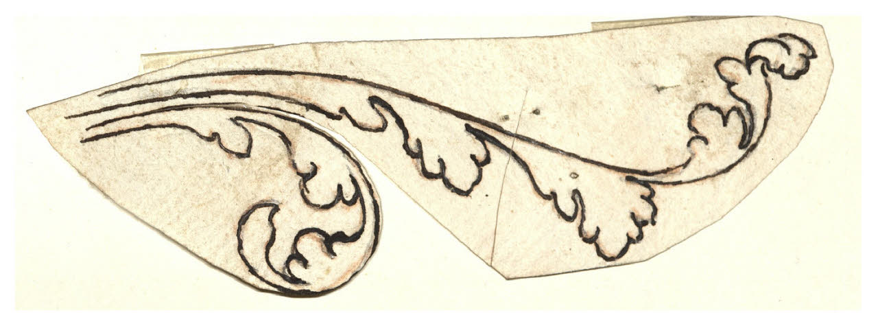Foglia d'acanto stilizzata (disegno) di Maggiolini (bottega) (secc. XVIII/ XIX)