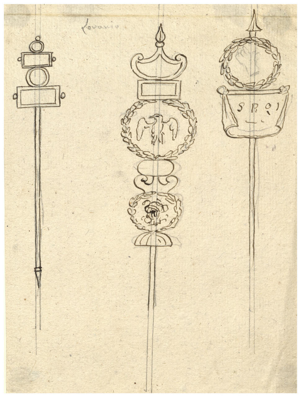 Insegne romane (disegno) di Maggiolini (bottega) (secc. XVIII/ XIX)