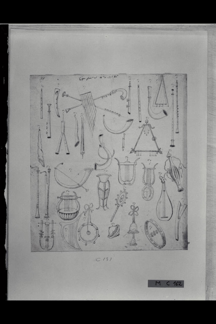 Strumenti musicali (disegno) di Maggiolini (bottega) (secc. XVIII/ XIX)
