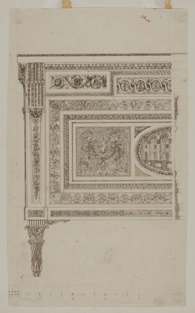 Progetto per la facciata del comò Serra (disegno) di Maggiolini (bottega) (secc. XVIII/ XIX)