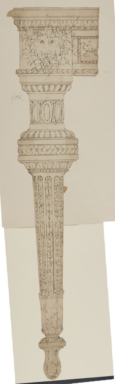 Disegno per l'angolo di un tavolo (disegno) di Albertolli, Giocondo il Vecchio ((?)) (secc. XVIII/ XIX)