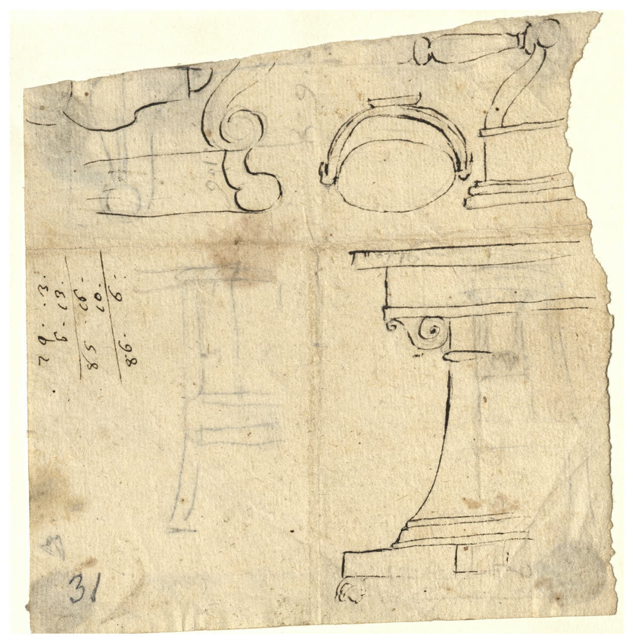 Idee per mobili (disegno) di Maggiolini (bottega) (secc. XVIII/ XIX)