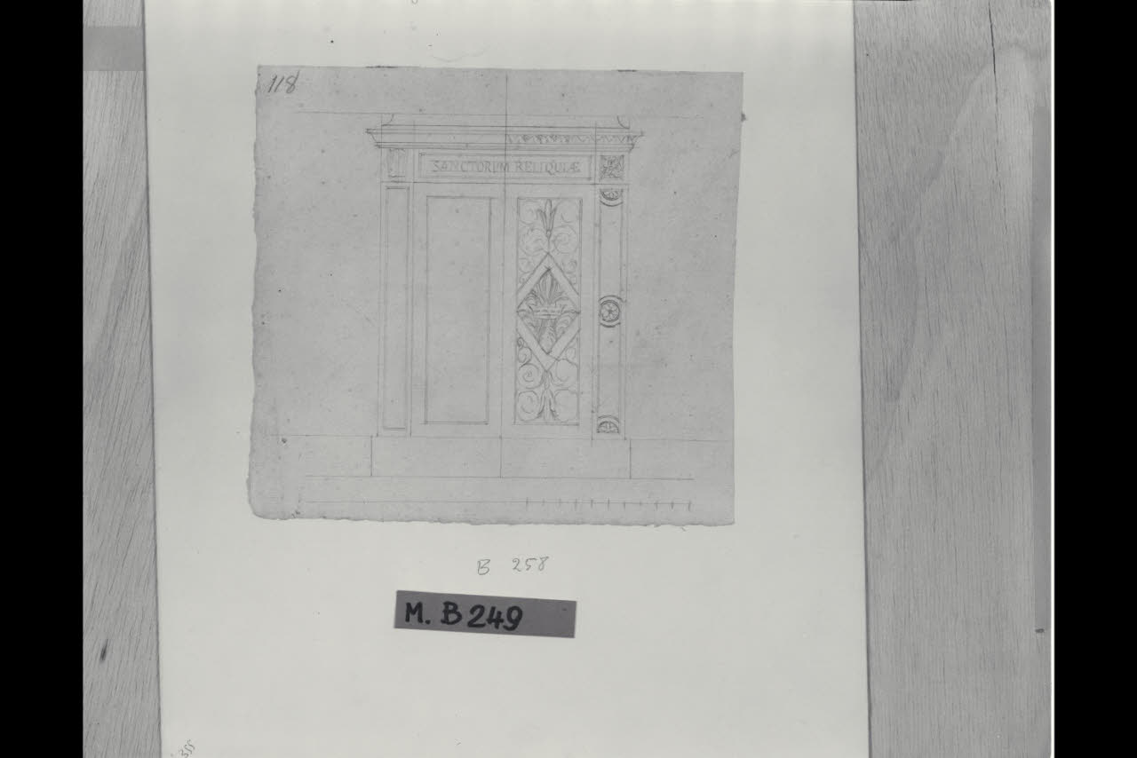 Armadio per reliquie (disegno) di Maggiolini (bottega) (secondo quarto sec. XIX)