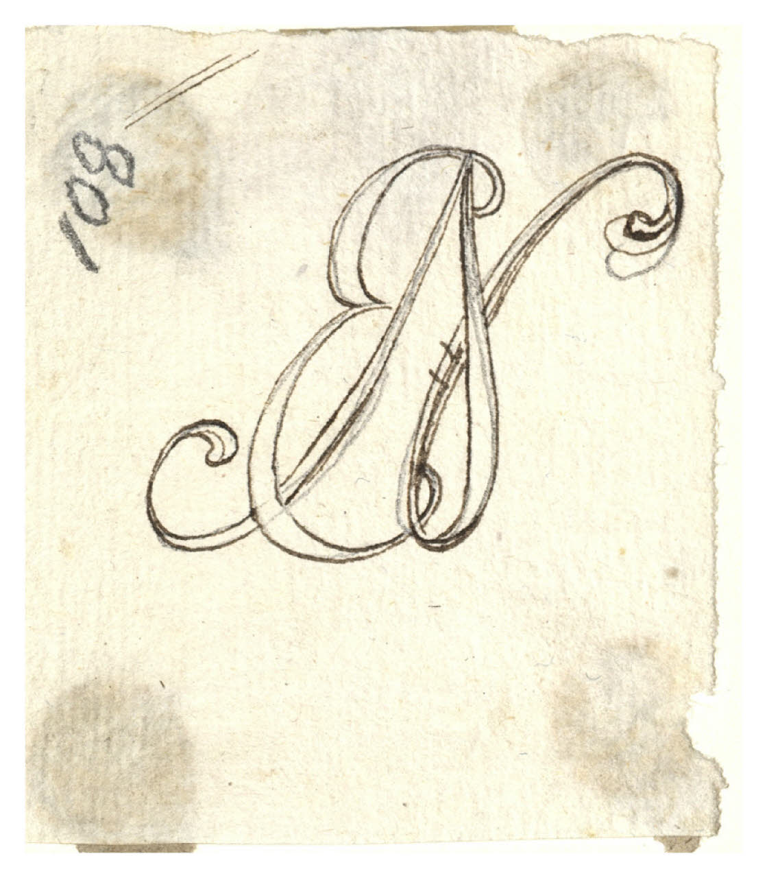 Monogramma EN (disegno) di Maggiolini (bottega) (secc. XVIII/ XIX)