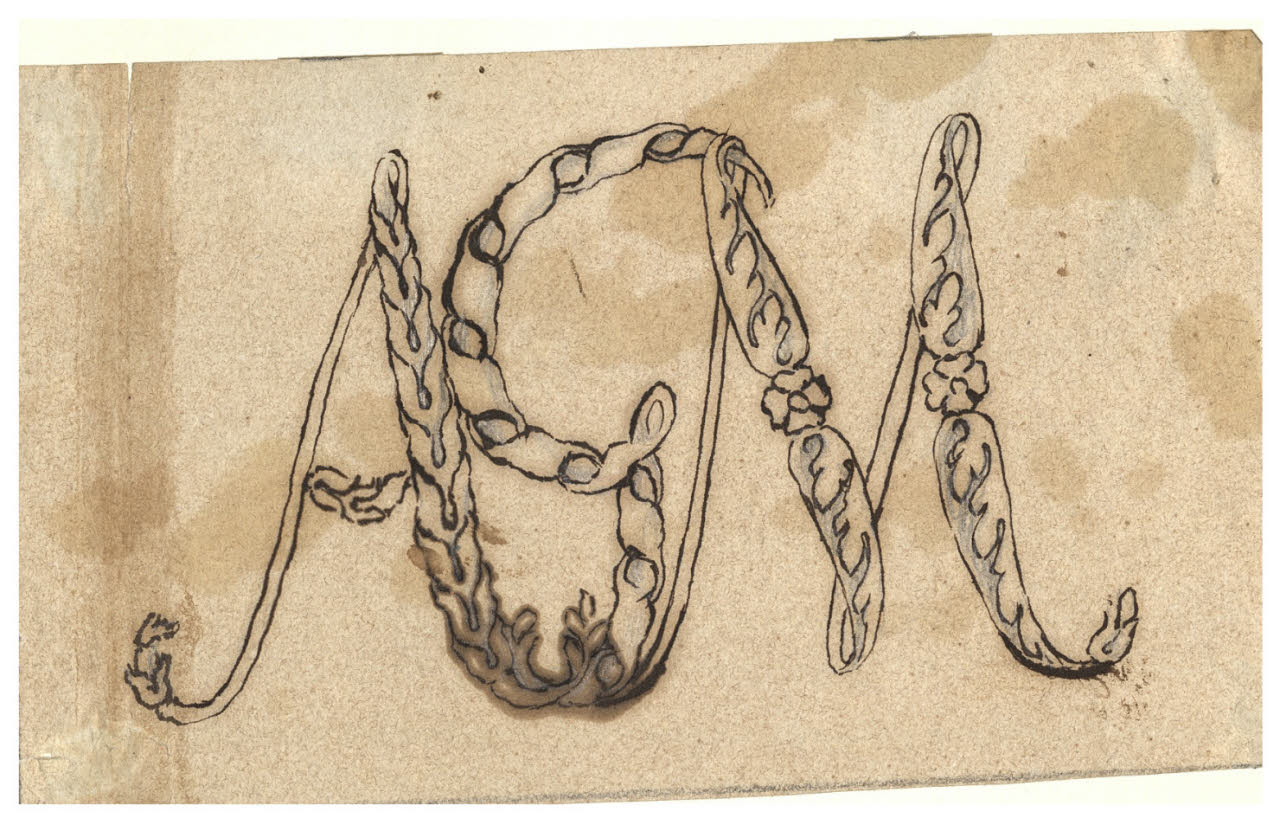 Monogramma AGM (disegno) di Maggiolini (bottega) (secc. XVIII/ XIX)