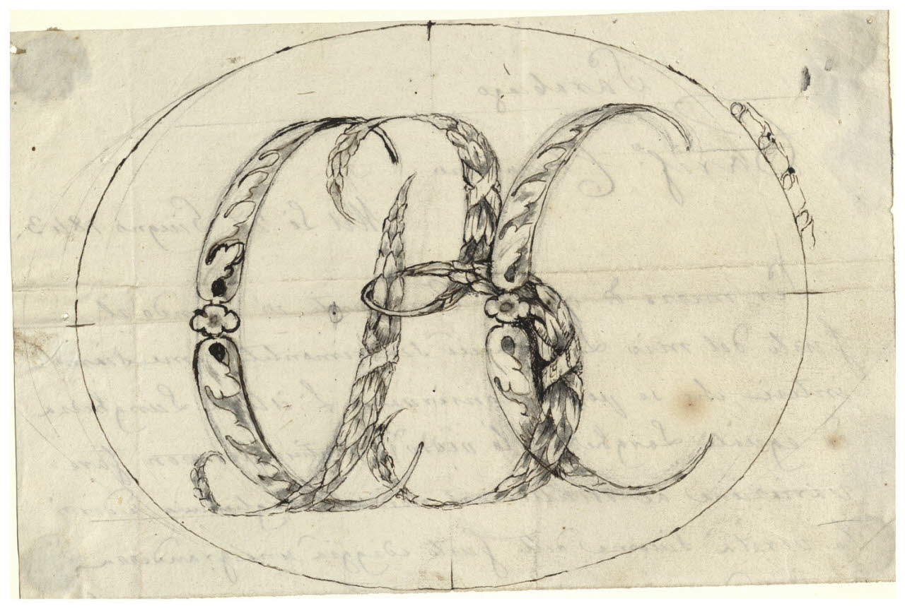 Monogramma CBC (disegno) di Maggiolini (bottega) (secc. XVIII/ XIX)