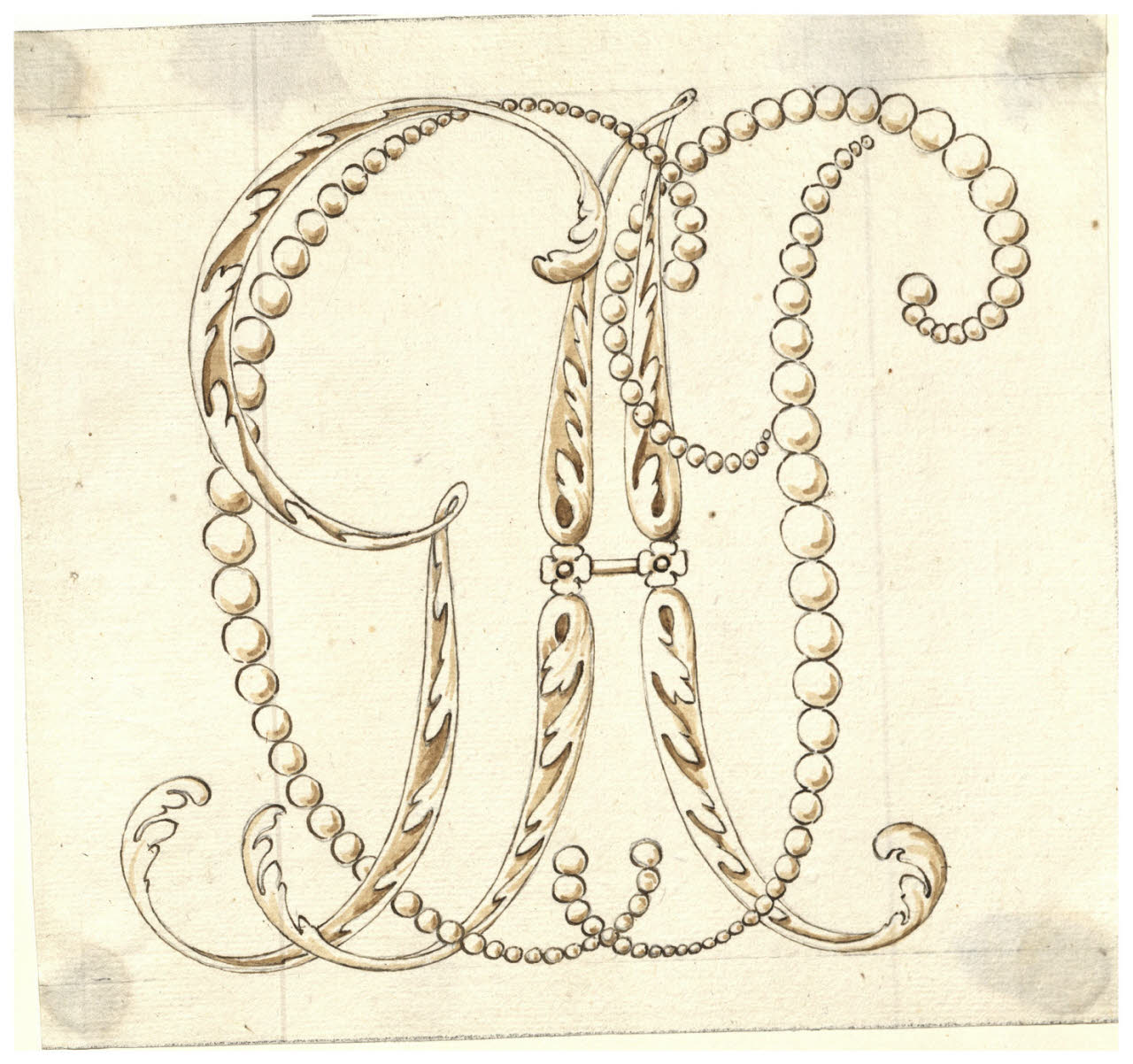 Monogramma GACP (disegno) di Maggiolini (bottega) (secc. XVIII/ XIX)