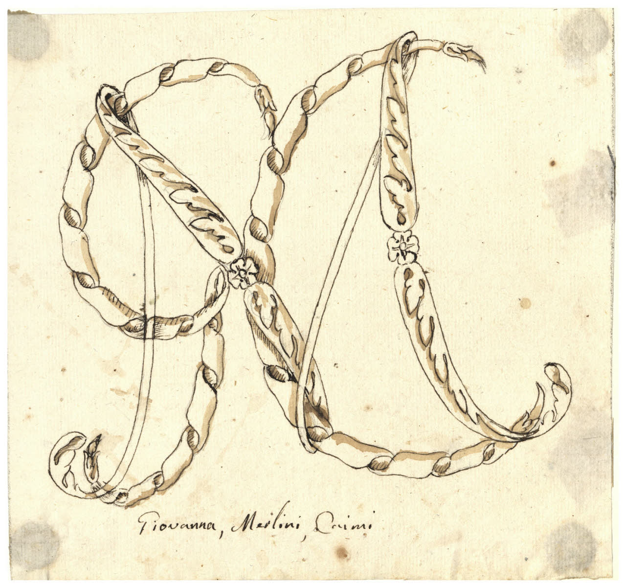 Monogramma GMC (disegno) di Maggiolini (bottega) (fine sec. XVIII)
