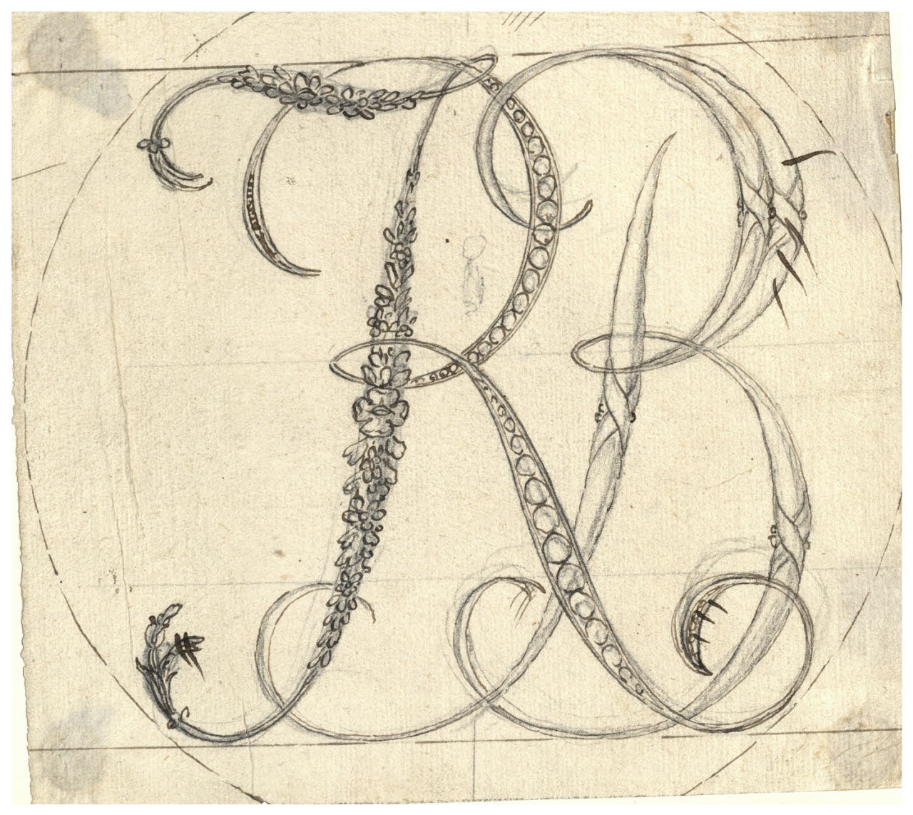 Monogramma TRB (disegno) di Maggiolini (bottega) (secc. XVIII/ XIX)