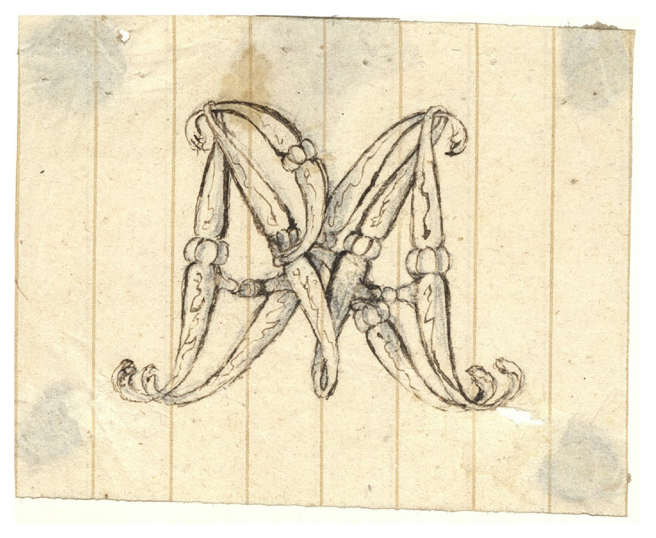 Monogramma MKV o MXV (disegno) di Maggiolini (bottega) (secc. XVIII/ XIX)