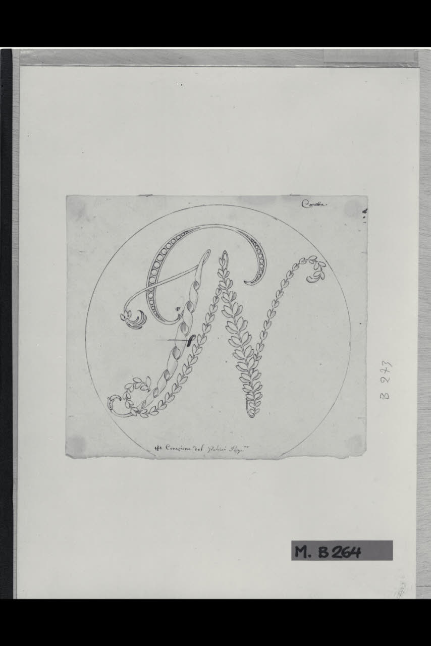Monogramma GFN in un tondo (disegno) di Maggiolini (bottega) (secc. XVIII/ XIX)