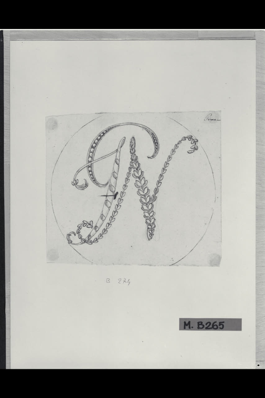 Monogramma GFN in un tondo (disegno) di Maggiolini (bottega) (secc. XVIII/ XIX)