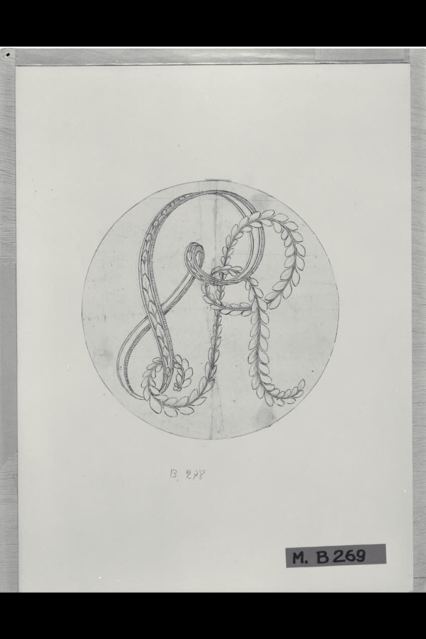Monogramma PR in un tondo (disegno) di Maggiolini (bottega) (secc. XVIII/ XIX)