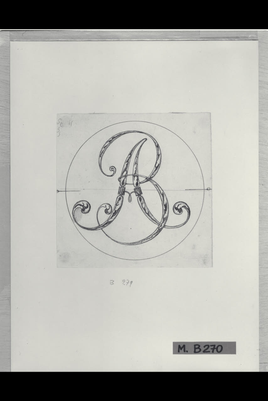 Monogramma AB in un tondo (disegno) di Maggiolini (bottega) (inizio sec. XIX)