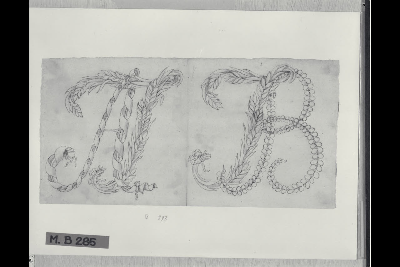 Monogrammi AT e TB (disegno) di Maggiolini (bottega) (secc. XVIII/ XIX)