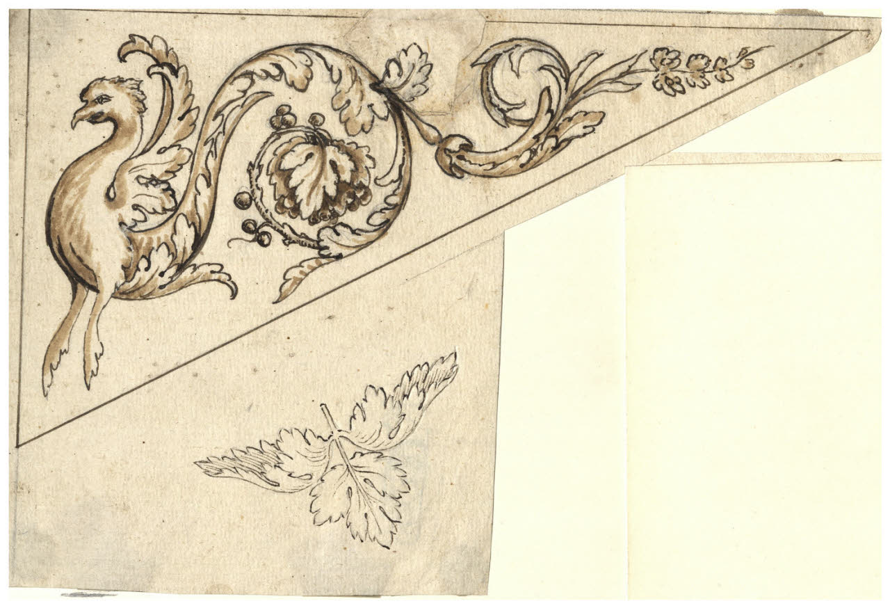 Grottesca con girale (disegno) di Maggiolini (bottega) (secc. XVIII/ XIX)