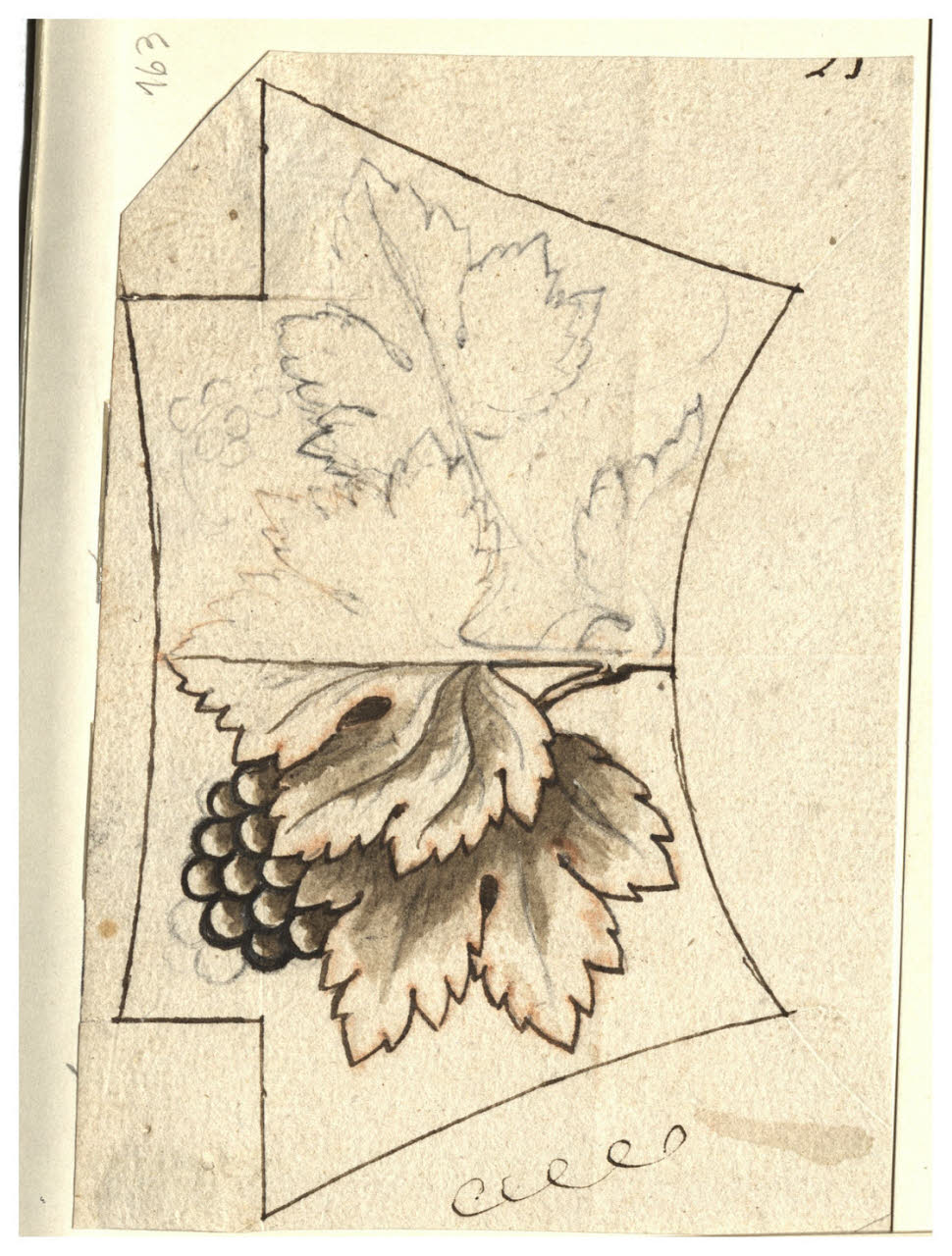 Cartella con foglie di vite (disegno) di Maggiolini (bottega) (secc. XVIII/ XIX)