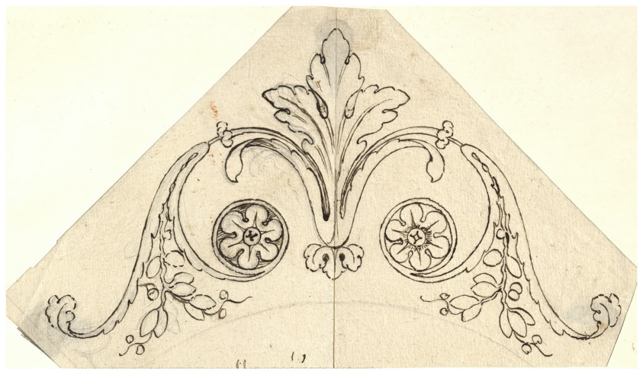Ornato fitomorfo (disegno) di Maggiolini (bottega) (secc. XVIII/ XIX)