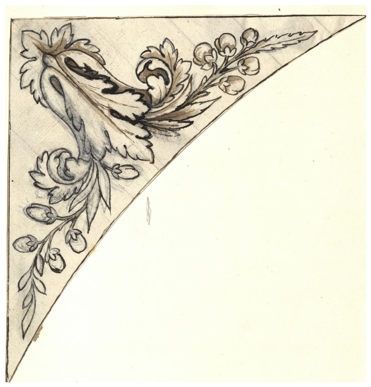 Ornato fitomorfo (disegno) di Maggiolini (bottega) (secc. XVIII/ XIX)