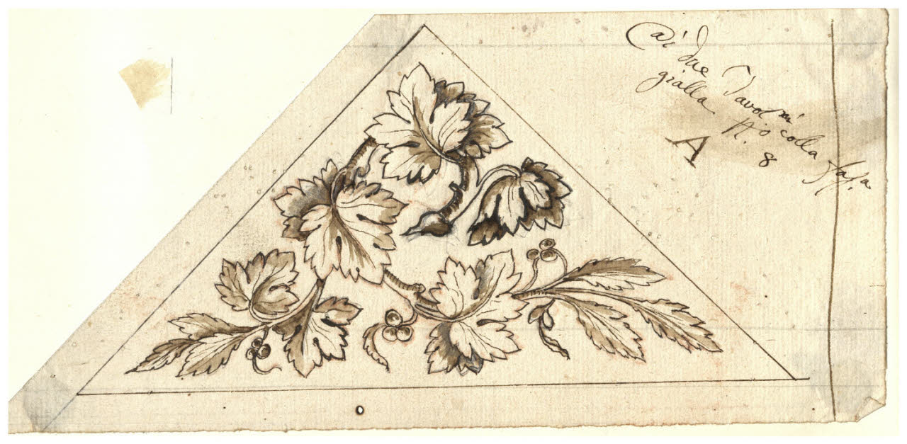 Motivo con tralcio di vite (disegno) di Maggiolini (bottega) (secc. XVIII/ XIX)