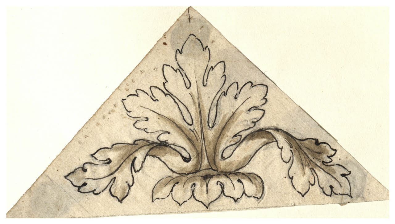 Motivo con foglie d'acanto (disegno) di Maggiolini (bottega) (secc. XVIII/ XIX)