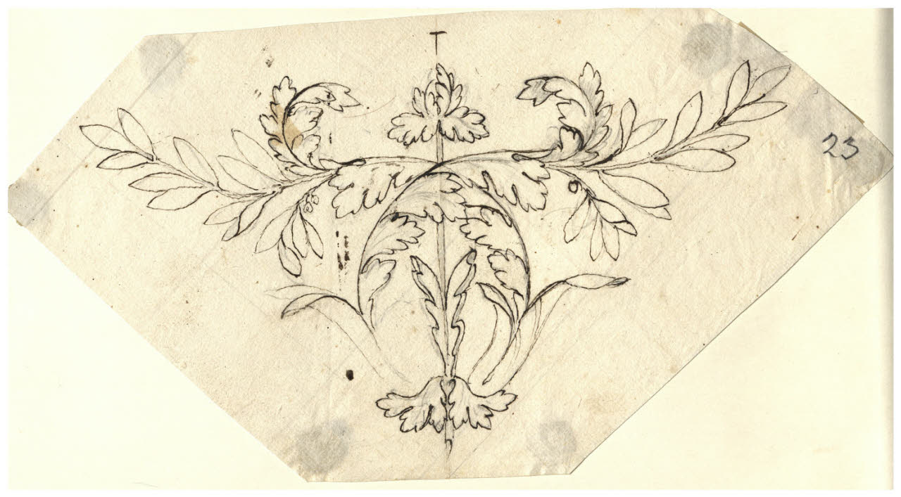 Motivo con foglie (disegno) di Maggiolini (bottega) (secc. XVIII/ XIX)
