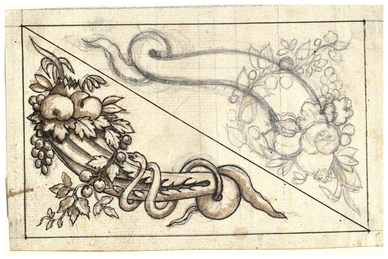 Cornucopie (disegno) di Maggiolini (bottega) (secc. XVIII/ XIX)