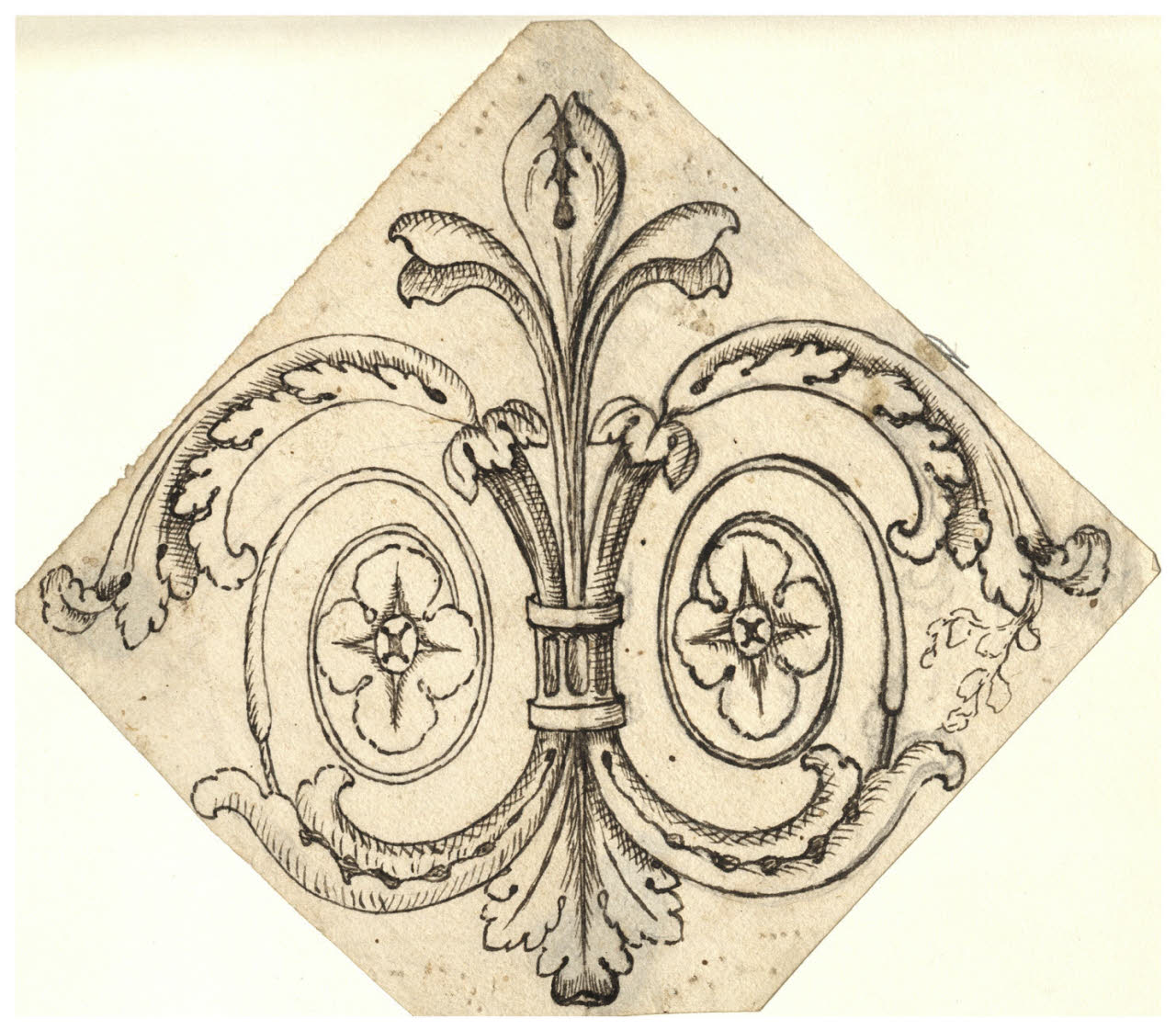Motivo con foglie d'acanto (disegno) di Maggiolini (bottega) (secc. XVIII/ XIX)