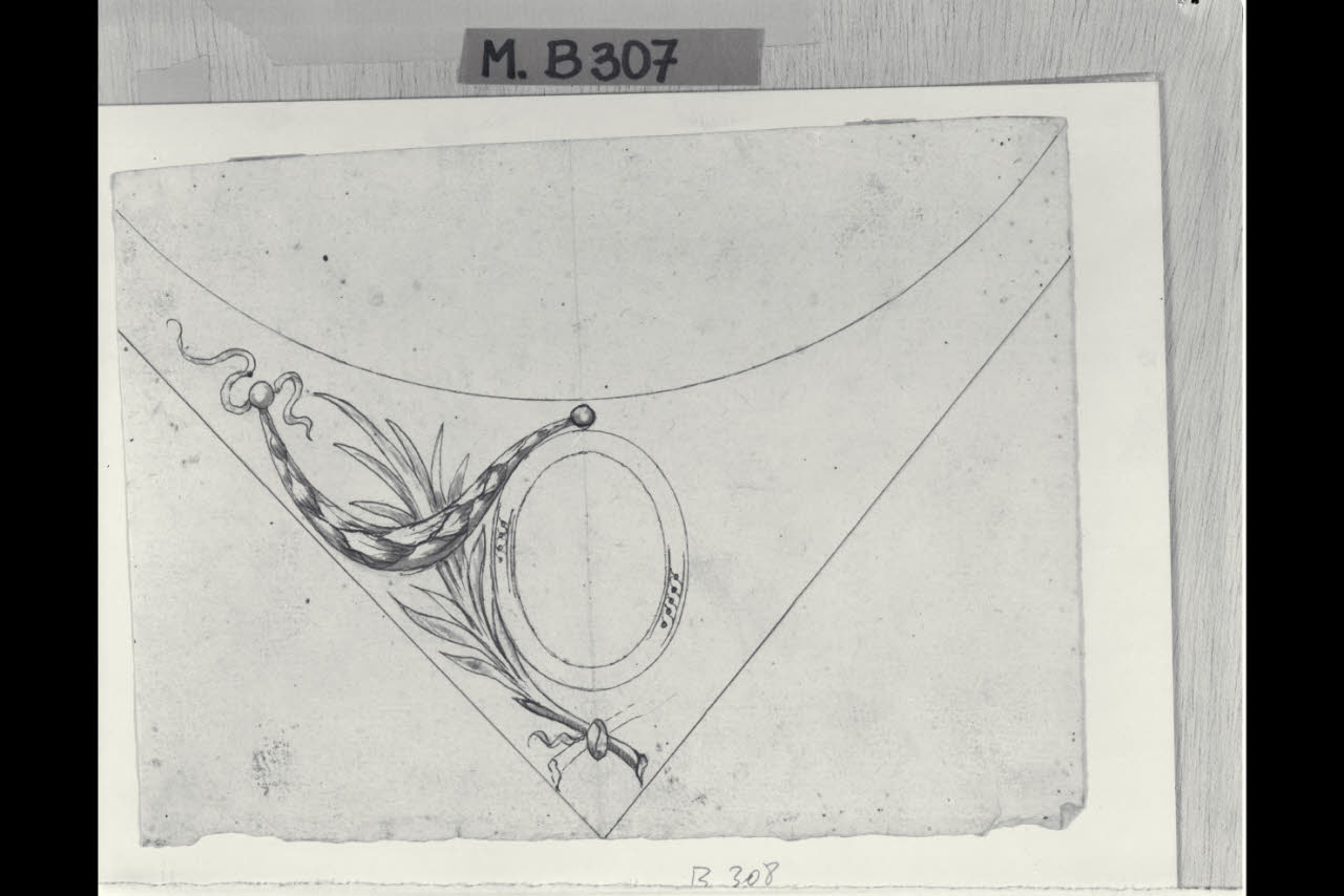 Incorniciatura ad angolo (disegno) di Maggiolini (bottega) (secc. XVIII/ XIX)