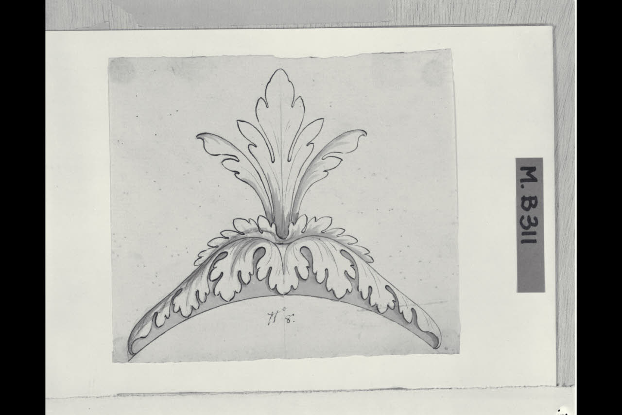 Motivo fogliaceo (disegno) di Maggiolini (bottega) (secc. XVIII/ XIX)