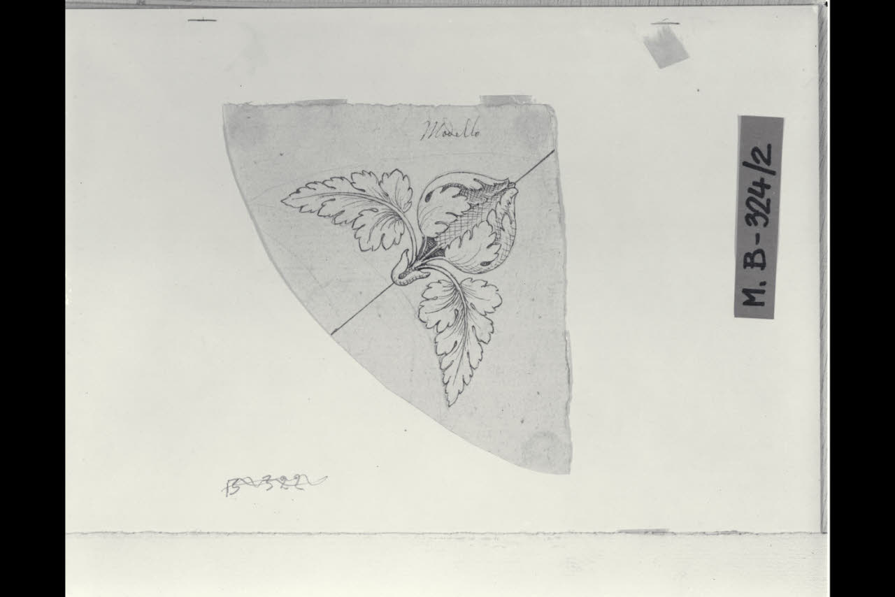 Decorazione a motivi fogliacei (disegno) di Maggiolini (bottega) (secc. XVIII/ XIX)
