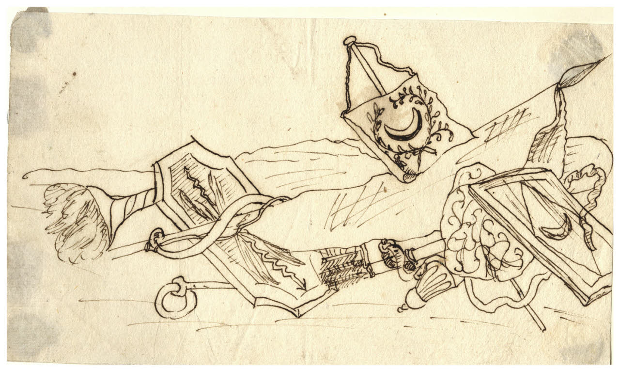 Panoplia (disegno) di Maggiolini (bottega) (secc. XVIII/ XIX)