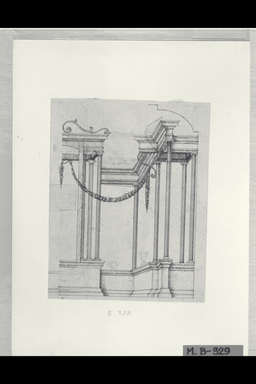 Esedra dall'antico (disegno) di Maggiolini (bottega) (secc. XVIII/ XIX)