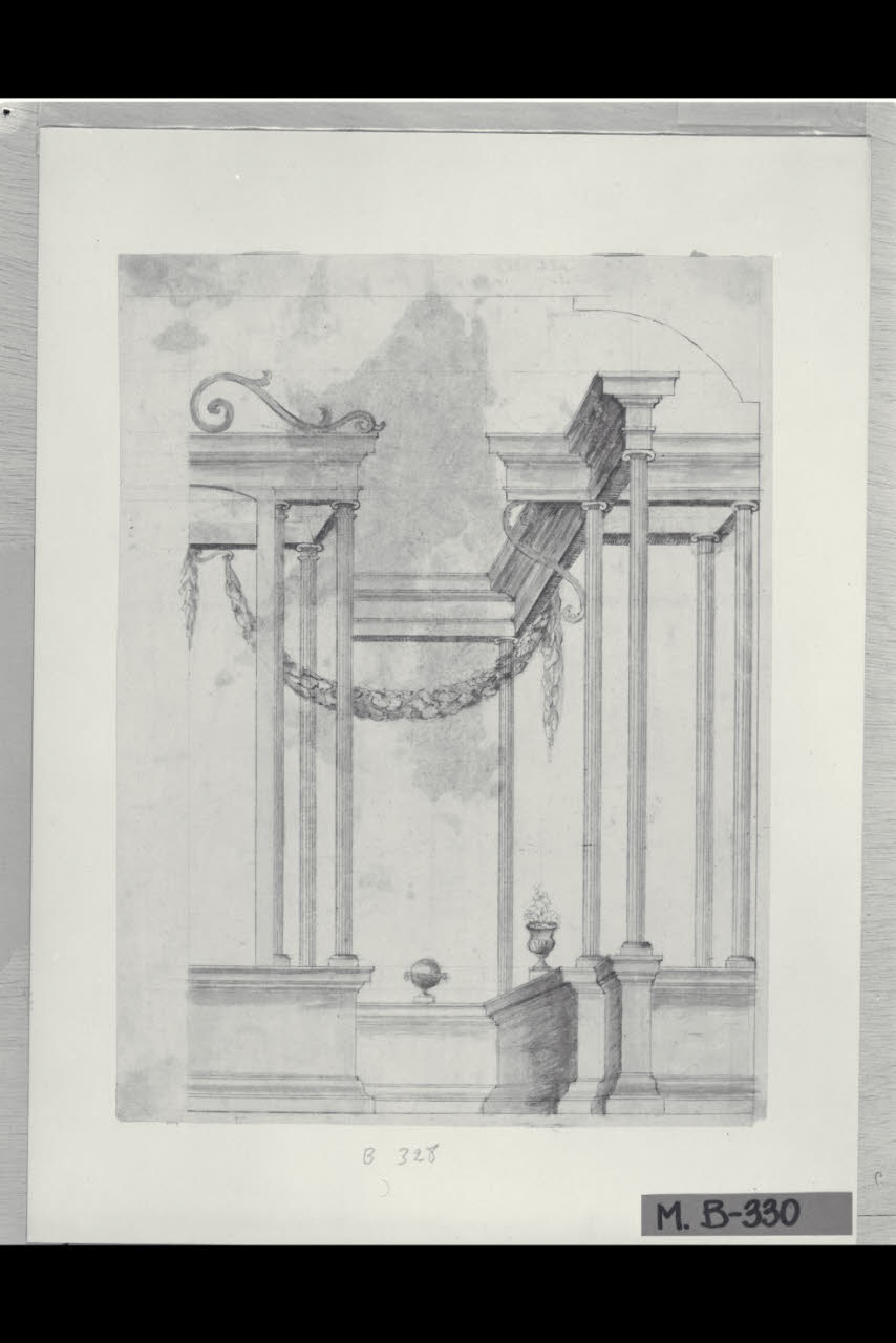 Esedra dall'antico (disegno) di Maggiolini (bottega) (secc. XVIII/ XIX)