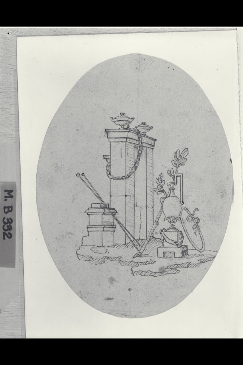 Dalle antiche pitture de Le antichità di Ercolano esposte (disegno) di Maggiolini (bottega) (secc. XVIII/ XIX)