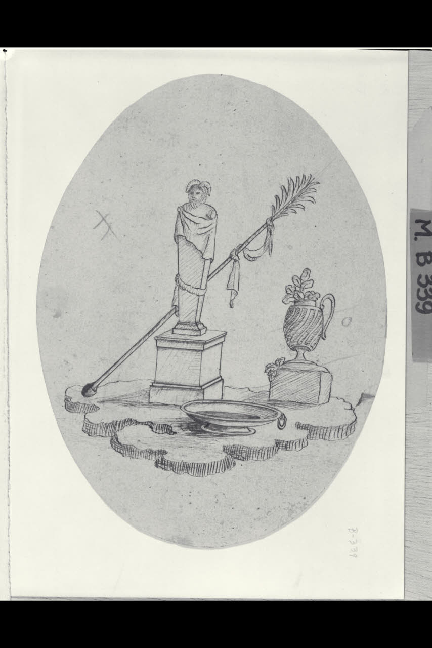 Copia di una tavola de Le antichità di Ercolano esposte (disegno) di Maggiolini (bottega) (secc. XVIII/ XIX)