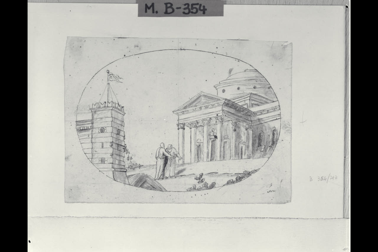 Capriccio architettonico (disegno) di Maggiolini (bottega) (secc. XVIII/ XIX)
