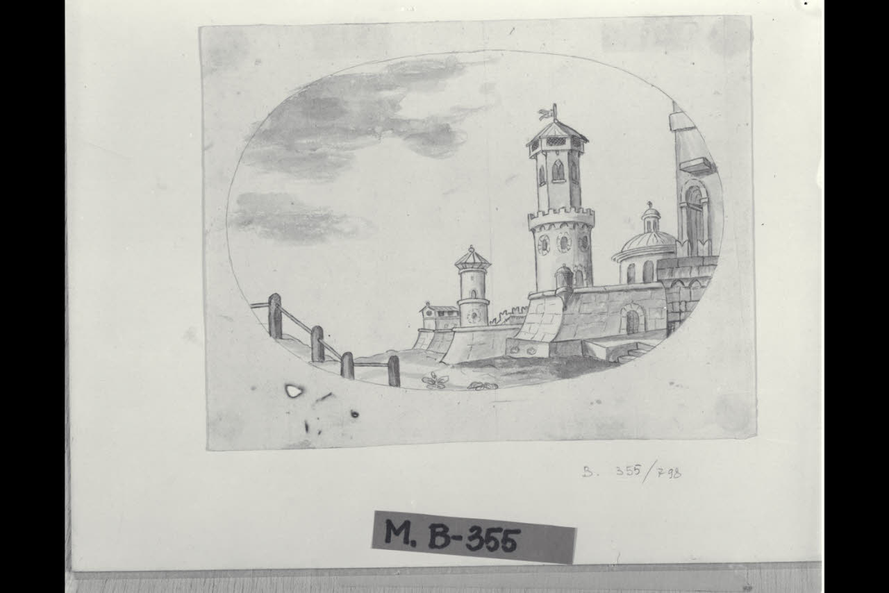 Capriccio architettonico (disegno) di Maggiolini (bottega) (secc. XVIII/ XIX)