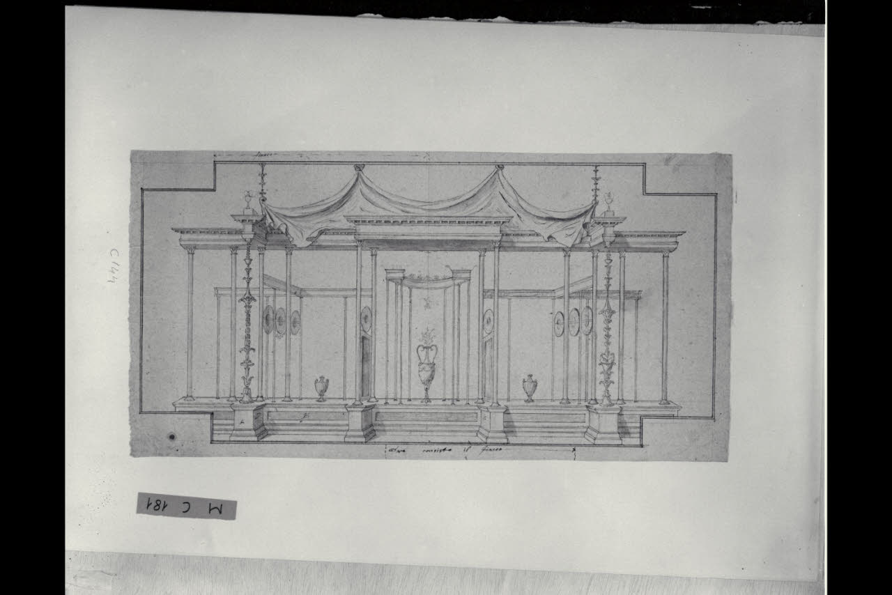 Decorazione architettonica all'antica (disegno) di Maggiolini (bottega) (secc. XVIII/ XIX)