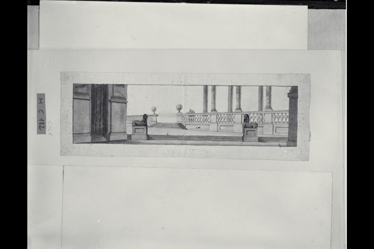 Veduta architettonica (disegno) di Maggiolini (bottega) (secc. XVIII/ XIX)