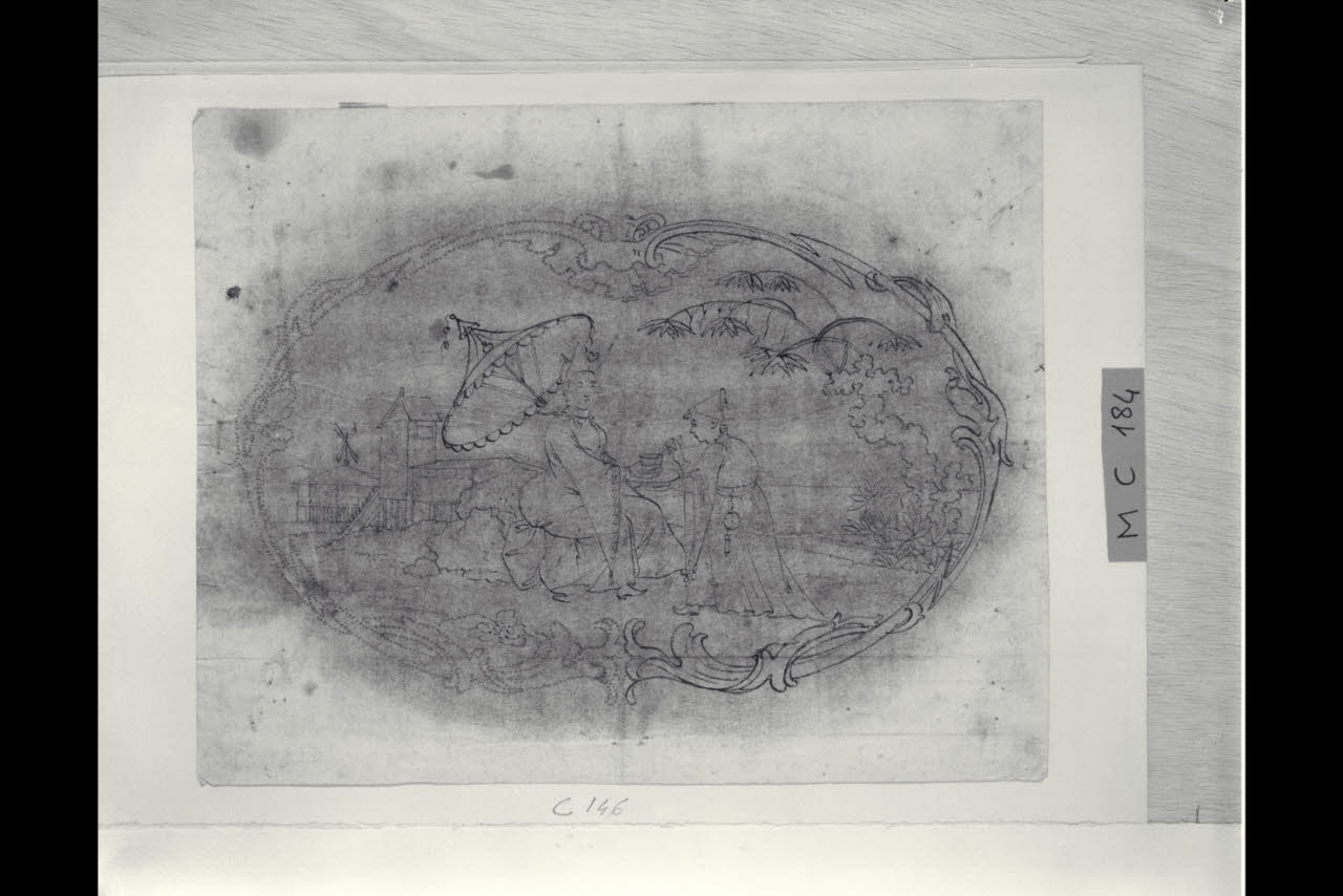 Scena di soggetto cinese (disegno) di Maggiolini (bottega) (sec. XVIII)